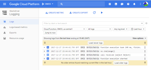 Gogole Functions Logging 2