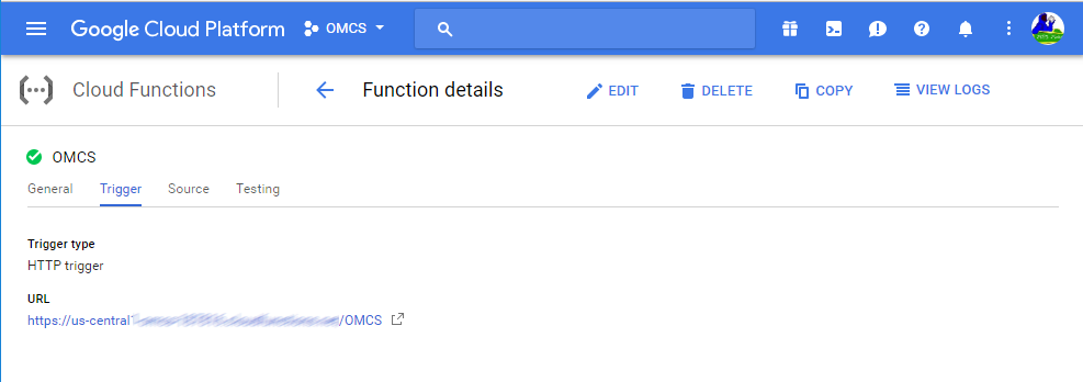 Google functions Trigger