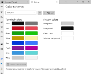 Configuration options for colour etc within the tool